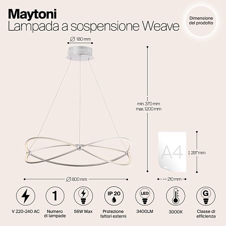 Подвесной светильник Maytoni MOD062PL-L56CH3K - фото