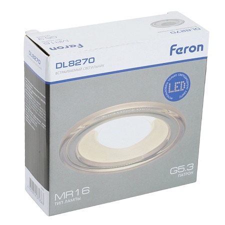 Светильник встраиваемый Feron DL8270 потолочный MR16 G5.3 прозрачный, белый - фото