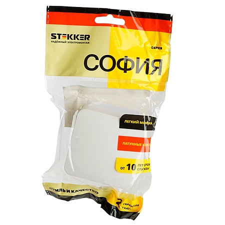 Выключатель открытой установки 1-клавишный, STEKKER, MSW10-10-01, ABS- пластик, 250В, 10А, IP20, серия София, белый - фото