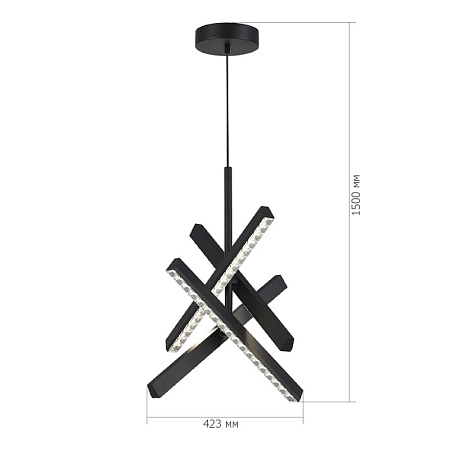 Светильник подвесной ST-Luce черный/прозрачный LED 1*43W 4000K SL1018.413.04 - фото