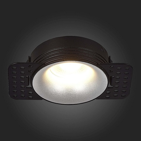 Св-к встр. Черный GU10 1*50W IP20 D78xH30 165-265V Без ламп ST218.418.01 - фото