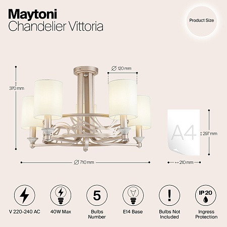 Люстра Maytoni H004CL-05BG - фото