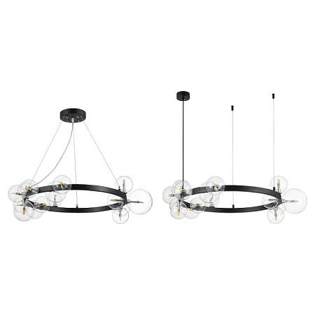 Светильник подвесной ST-Luce Черный/Прозрачный G4 15*5W SL1165.403.15 - фото