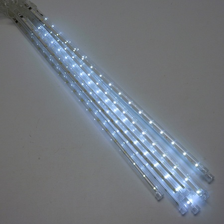 Светодиодная гирлянда Feron CL586 занавес Сосульки 4.5*0.5м +  сетевой шнур 3м, 5000K динамичный, c питанием от сети 230V, прозрачный шнур - фото