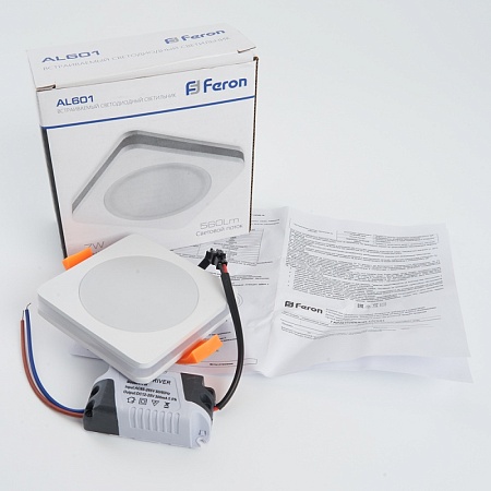 Светодиодный светильник Feron AL601 встраиваемый 7W 4000K белый - фото