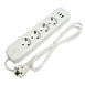 Удлинитель 4-местный c/з 3x1 мм2, 1,8 м, 250В, 10А, 2USB+1Type-C 2,4А, серия Home plus, белый STEKKER HM08-43-02 - фото