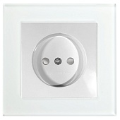 Розетка 1-местная б/з, STEKKER  GLS10-7009-01, 250В, 10А с защитной шторкой, серия Катрин, белый