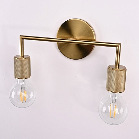 Бра Rh Utilitaire Double Sconce Brass Imperiumloft 123264-22 - фото