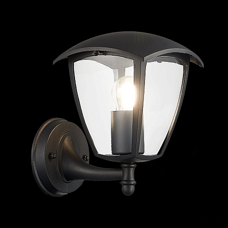 Светильник уличный настенный ST-Luce Черный/Черный, Прозрачный E27 1*40W SL081.401.01 - фото