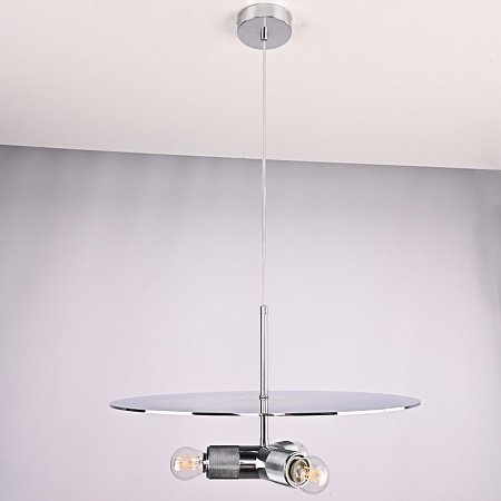 Люстра Rh Utilitaire Disk Triple Pendant Silver Imperiumloft 123647-22 - фото
