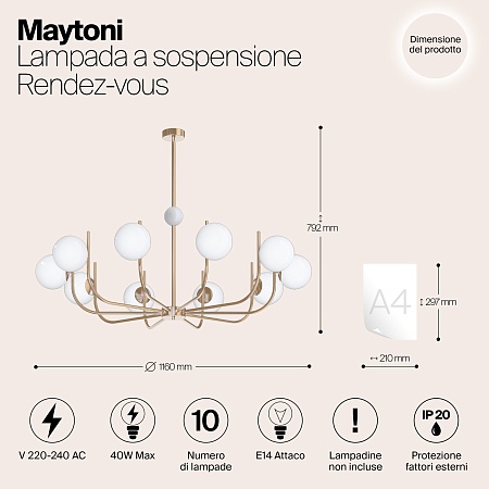 Подвесной светильник Maytoni Rendez-vous MOD109PL-10BS - фото