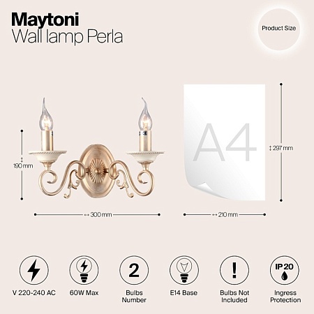 Настенный светильник (бра) Maytoni Perla ARM337-02-R - фото