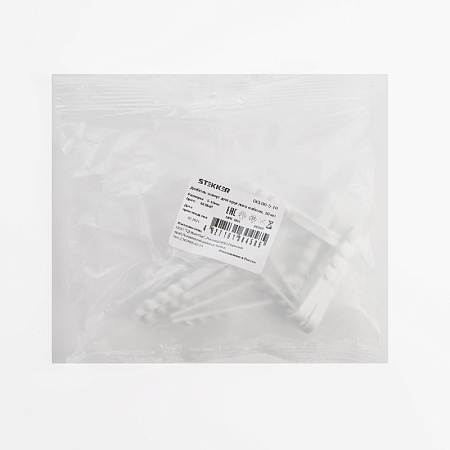 Дюбель-хомут для круглого кабеля (5-10мм), STEKKER DCL00-5-10, полипропилен, белый, (DIY упаковка 10шт. - фото