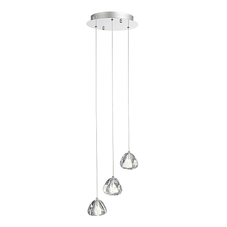 Светильник подвесной ST-Luce Хром/Прозрачный с пузырьками воздуха LED 3*3W 3000K SL6017.101.03 - фото
