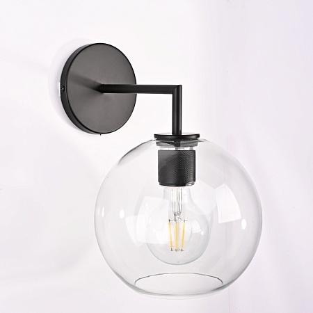 Бра Rh Utilitaire Globe Shade Single Sconce Black Imperiumloft 123275-22 - фото