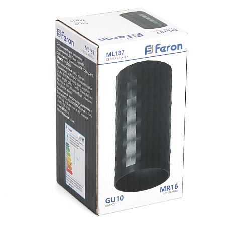 Светильник потолочный Feron ML187 Barrel PIXEL MR16 GU10 35W 230V, чёрный - фото
