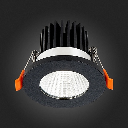 Св-к встр. Черный LED 1*10W 3000K 900Lm Ra>90 38° IP20 D80xH60 170-240V ST704.438.10 - фото
