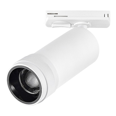 Св-к трек. Zoom Белый LED 1*20W 3000K 1 800Lm Ra 10-55° IP20 D65xH145 220V ST385.536.20 - фото