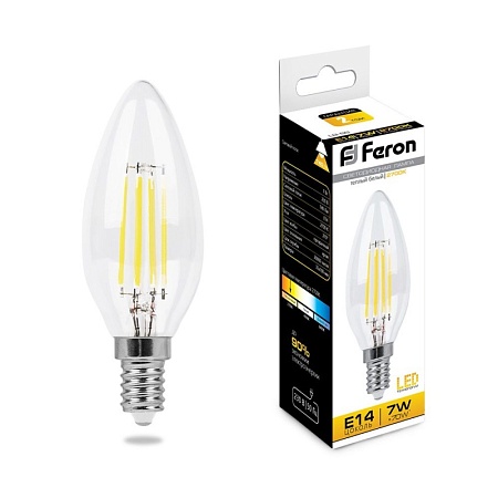 Лампа светодиодная Feron LB-66 Свеча E14 7W 230V 2700K - фото