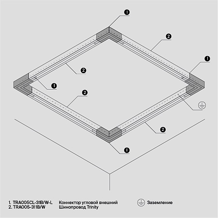 Трековая система Technical накладная трехфазная чёрная 300x300 TS-S-300-TR108-3-10W3K-B