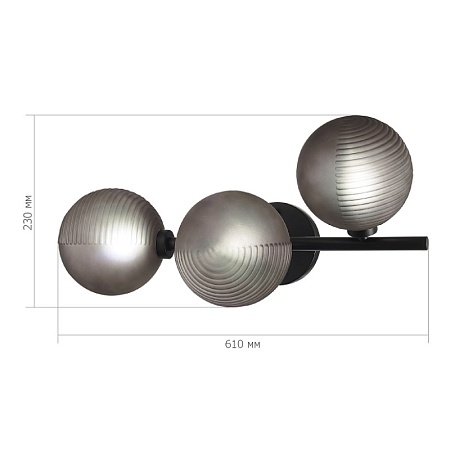 Бра ST-Luce Черный/Дымчатый G9 3*5W SL1184.401.03 - фото