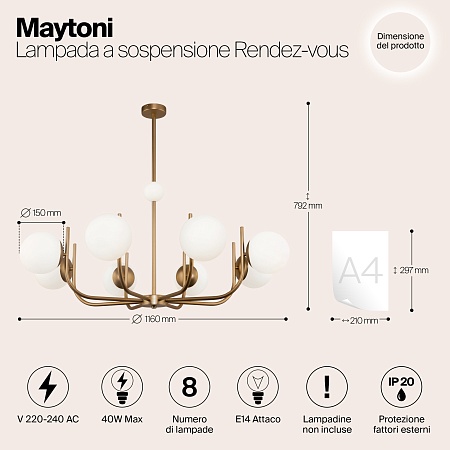 Подвесной светильник Maytoni Rendez-vous MOD109PL-08BS - фото