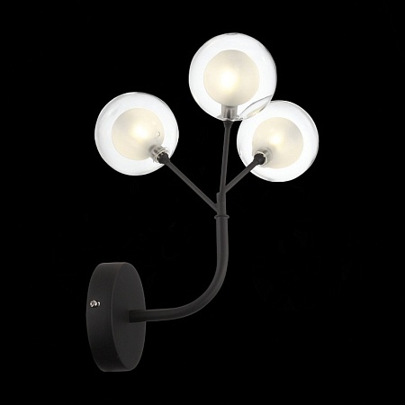 Бра ST-Luce Черный/Прозрачный, Белый G4 LED 3*2W - SL376.401.03 - фото