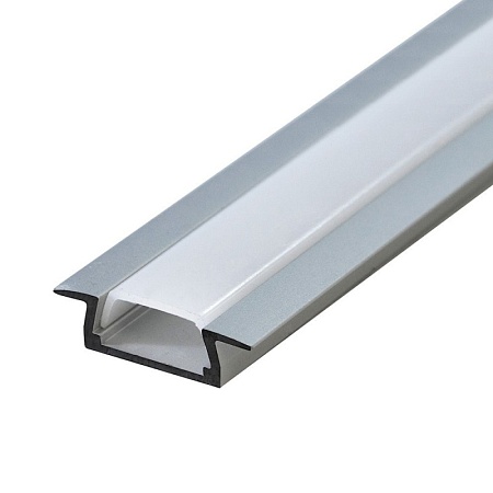 Профиль алюминиевый встраиваемый, серебро, CAB251 - фото