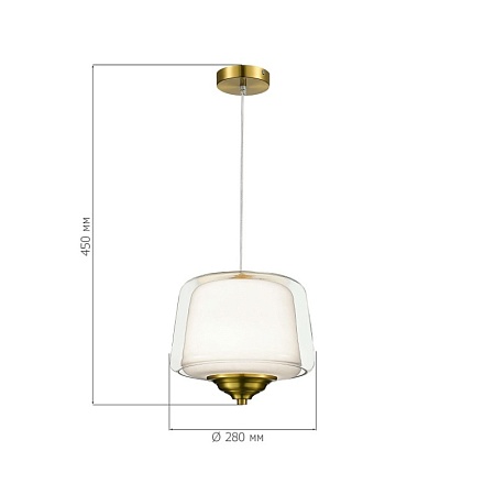 Светильник подвесной ST-Luce Латунь/Белый, Прозрачный LED 1*18W 3000K SL6127.303.01 - фото