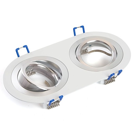 Светильник потолочный встраиваемый, DL2812 MR16 50W G5.3 "овал", белый-хром - фото