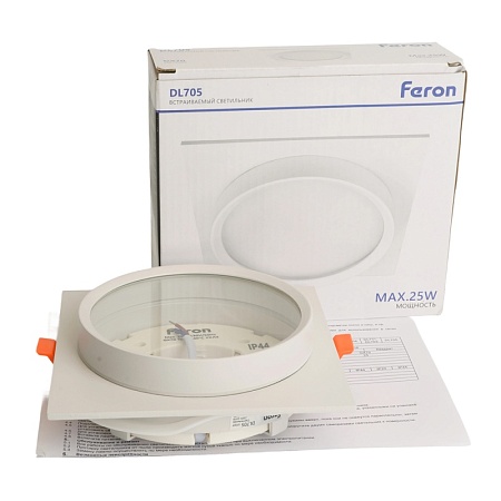 Светильник встраиваемый Feron DL705 потолочный GX70 белый квадрат IP44 - фото