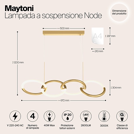 Подвесной светильник Maytoni Node MOD165PL-L40G3K - фото