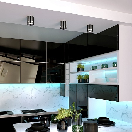 Накладной потолочный светодиодный светильник DLR021 9W 4200K Черный жемчуг Elektrostandard - фото