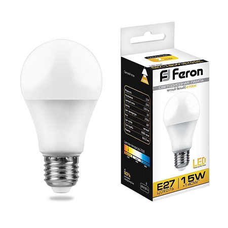 Лампа светодиодная Feron LB-94 Шар E27 15W 175-265V 2700K - фото