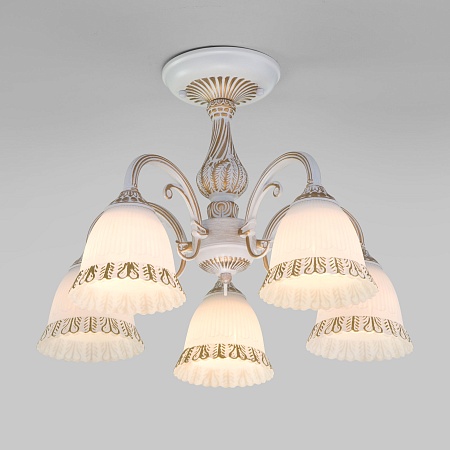 Потолочный светильник Eurosvet 60107/5 белый с золотом - фото