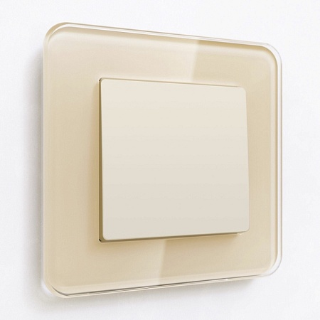 Выключатель одноклавишный проходной (айвори матовый) W1112062 - фото