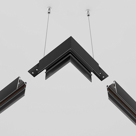 Коннектор угловой Exility накладной черный - фото