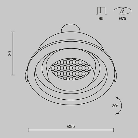 Встраиваемый светильник Technical DL113-GU10-01-RD-W - фото
