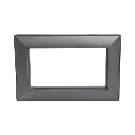 Рамка  2-местная (без перемычки),  пластик, STEKKER, PFR00-7012-06, серия Катрин, графит - фото