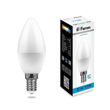 Лампа светодиодная Feron LB-770 Свеча E14 11W 175-265V 6400K - фото