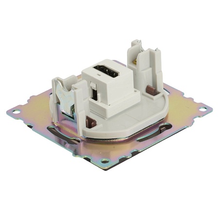 Розетка HDMI 2.1, Type A (механизм), STEKKER GLS00-7118-04, серия Катрин, шоколад - фото