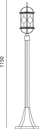 Светильник садово-парковый Feron PL170  шестигранный, столб  60W E27 230V, черное золото - фото