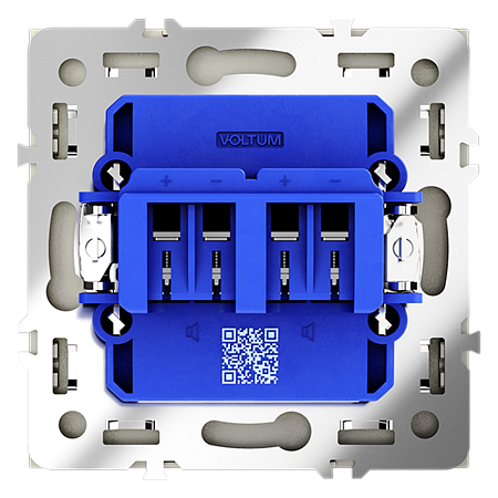 Розетка акустическая встраиваемая VOLTUM S70 4-местная, (сталь)