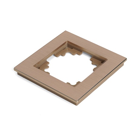 Рамка 1-местная, металл, STEKKER, MFR00-7001-02, серия Катрин, шампань - фото