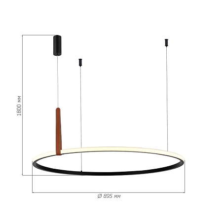 Светильник подвесной ST-Luce Черный/Черный, Терракотовый LED 1*42W 4000K SL6131.403.42 - фото