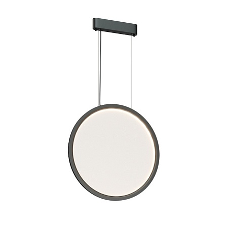 DK6606-BK Подвесной вертикальный светильник Veil со светодиодом H1700 d600 220V 48W 3000-6000K IP20 черный алюминий - фото