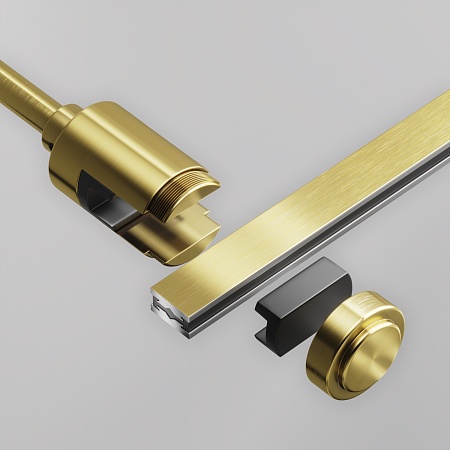 Крепление настенное Wall одинарное удлиненное Flarity латунь - фото