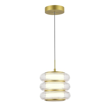 Светильник подвесной ST-Luce золото/прозрачный LED 1*16W 3000K SL6239.203.03 - фото