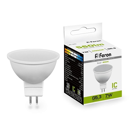 Лампа светодиодная Feron LB-26 MR16 G5.3 7W 175-265V 4000K - фото