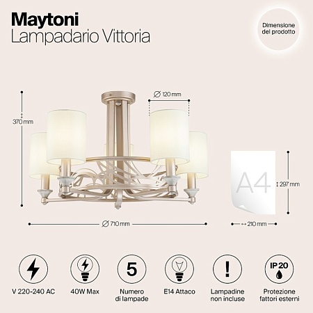 Люстра Maytoni Vittoria H004CL-05BG - фото